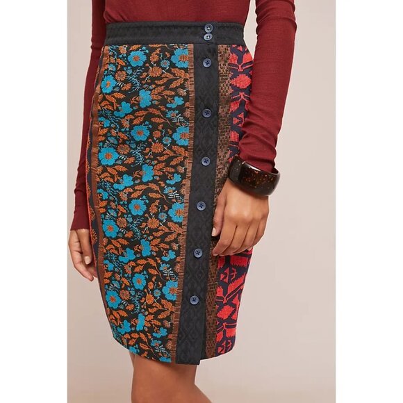 Anthropologie Dolan Jacquard Pencil Skirt, Size Large - Picture 1 of 6
